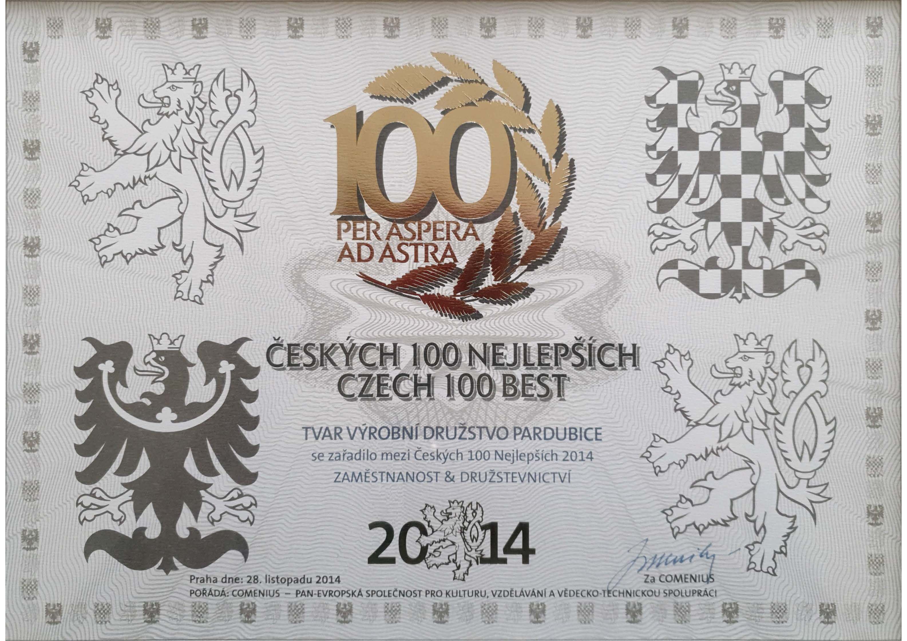 Certificate 100 nej 2014