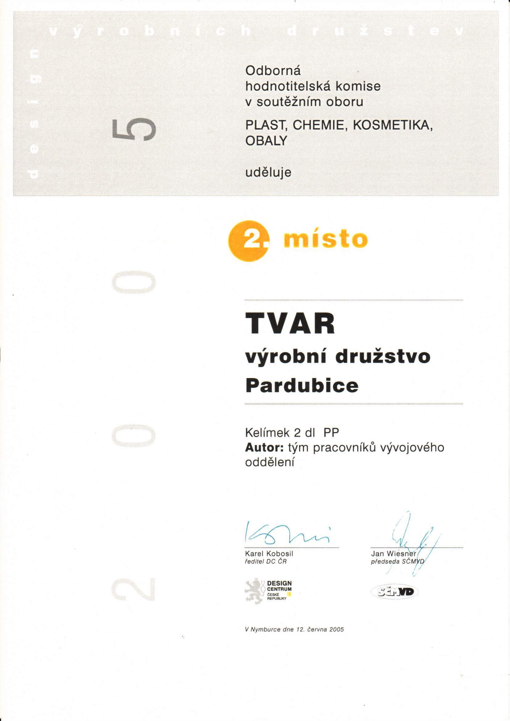 Certificate Design VD 2005 - kelímek 2 dl